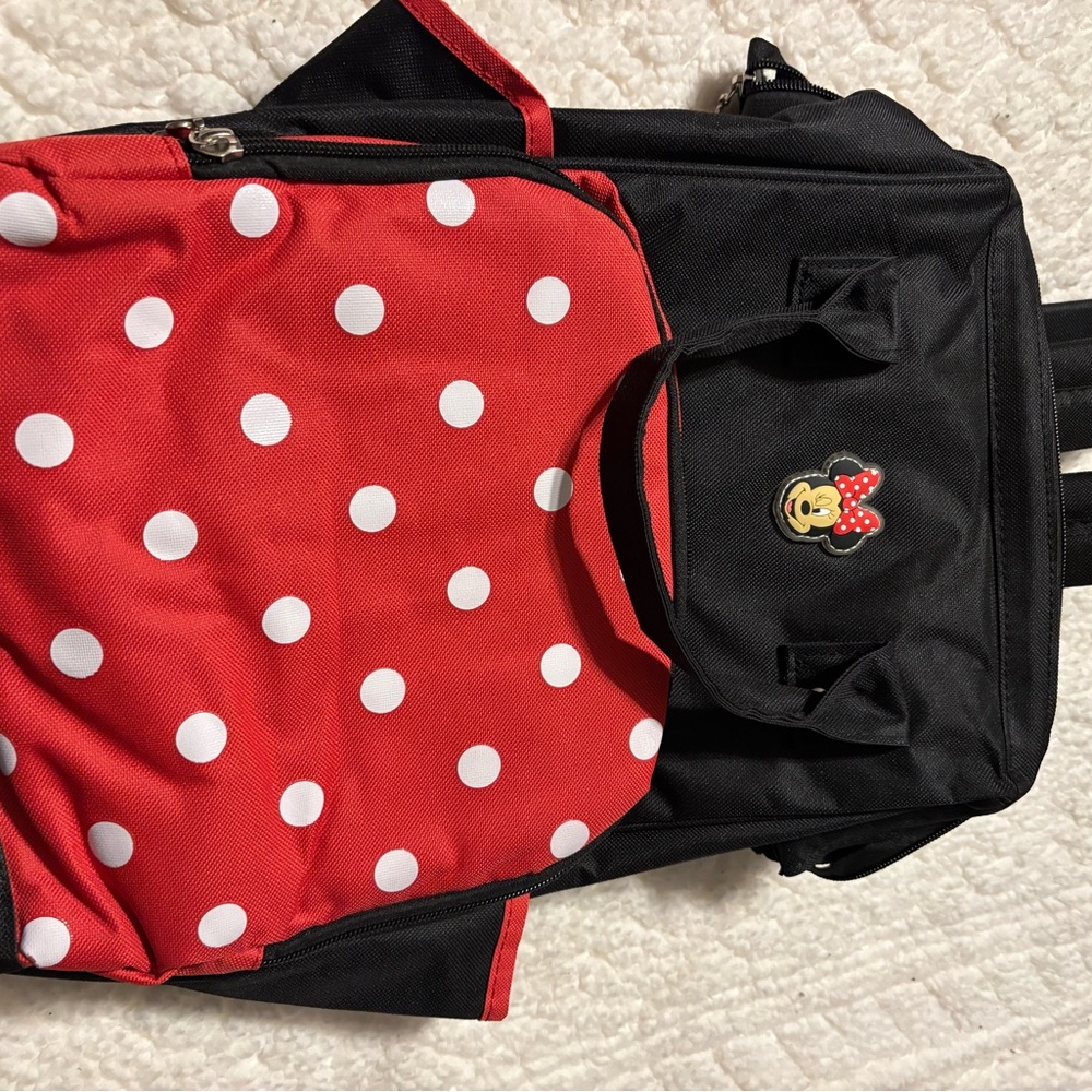 Minnie Mouse Polka Dot diaper-bag Backpack - Red & Black